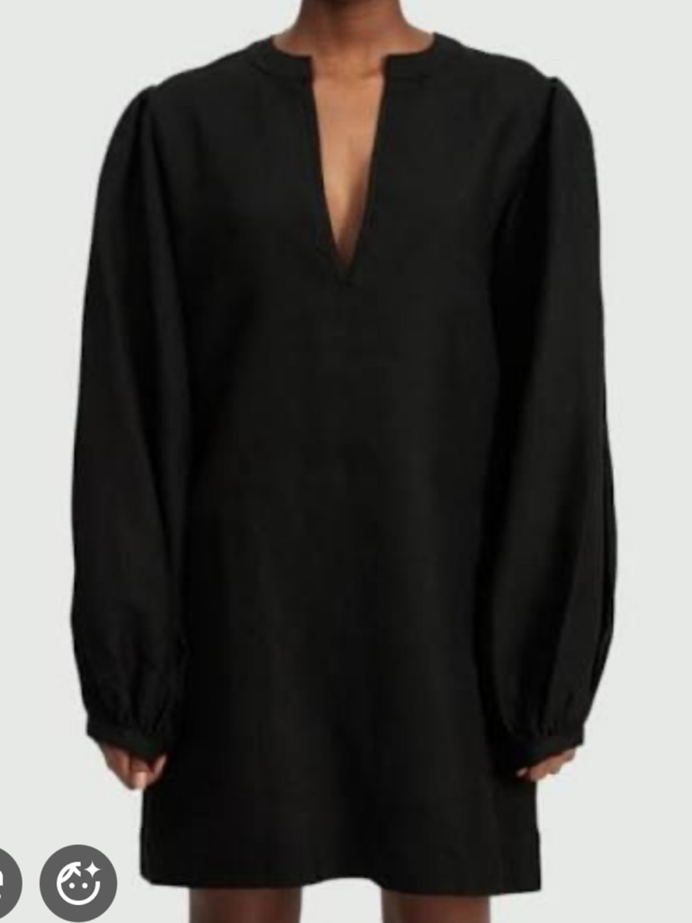 NWT| Matin Black V-Neck Long Sleeve Shift Dress